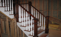 Mahogany Stair and Railing with Platform