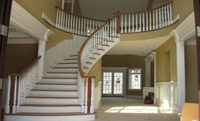 Mahogany Curved Staircase with Railing