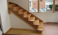 Left Open Straight Oak Stair