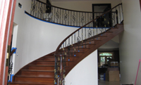 Right Open Curved Stair with Metal Balusters